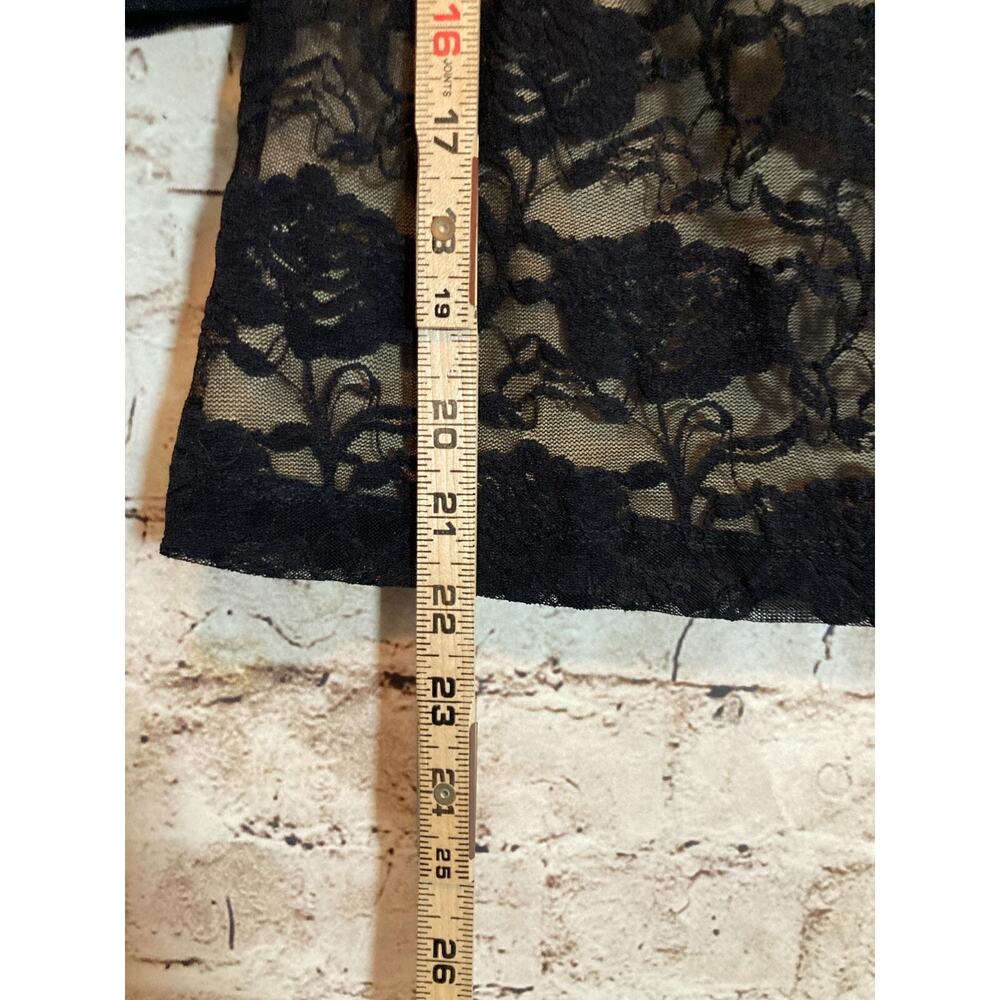 Jessica Max U.S.A. Top Womens Medium Black All Over Lace Fairy Whimsigoth Grunge - Picture 8 of 12